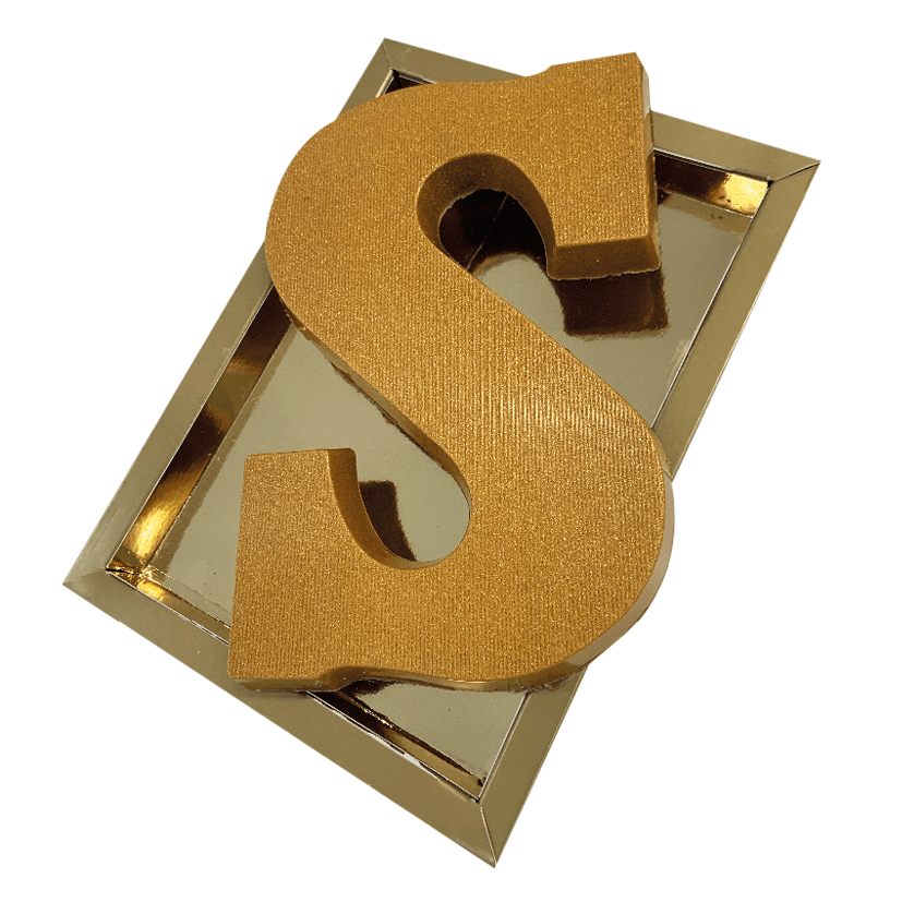 Chocoladeletter GOUD - JIJ BENT GOUD WAARD - Inclusief Banderol
